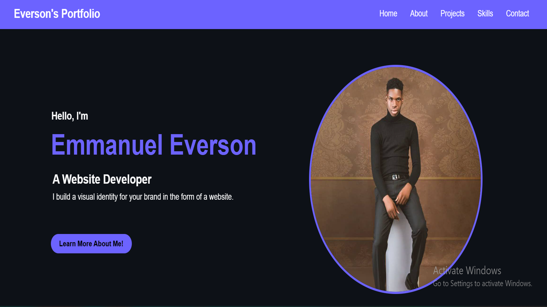 Portfolio Template Screenshot